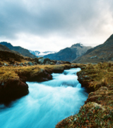 Blue Andean mountain stream.